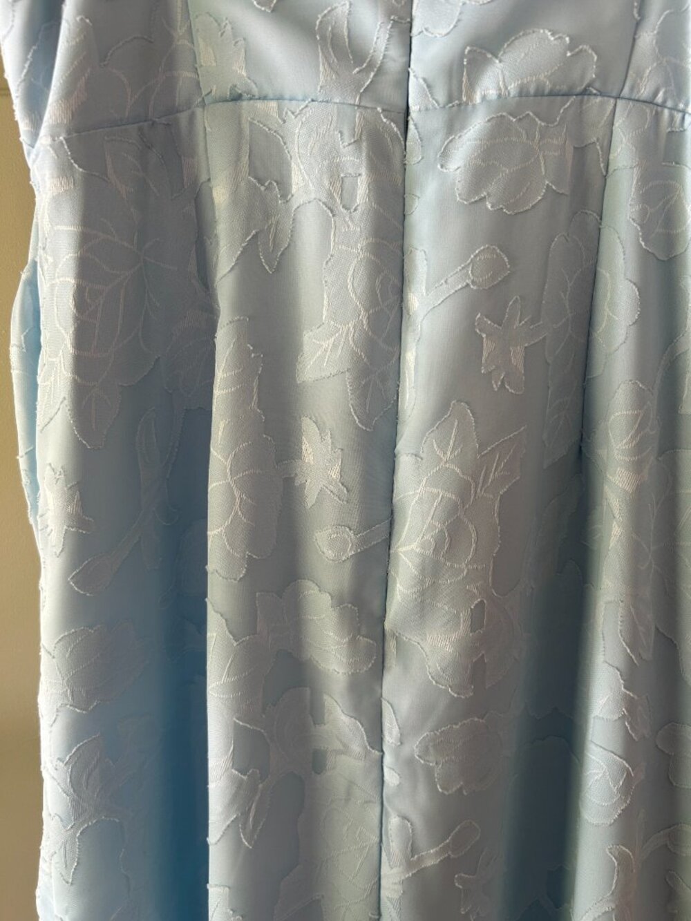 Azazie Maci Sky Blue Sheath Pleated Floral Burnout Dress - Picture 8 of 8